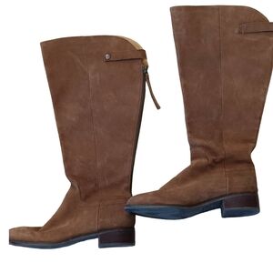 Franco Sarto Tan Over the Knee Boots With Zipper Closure